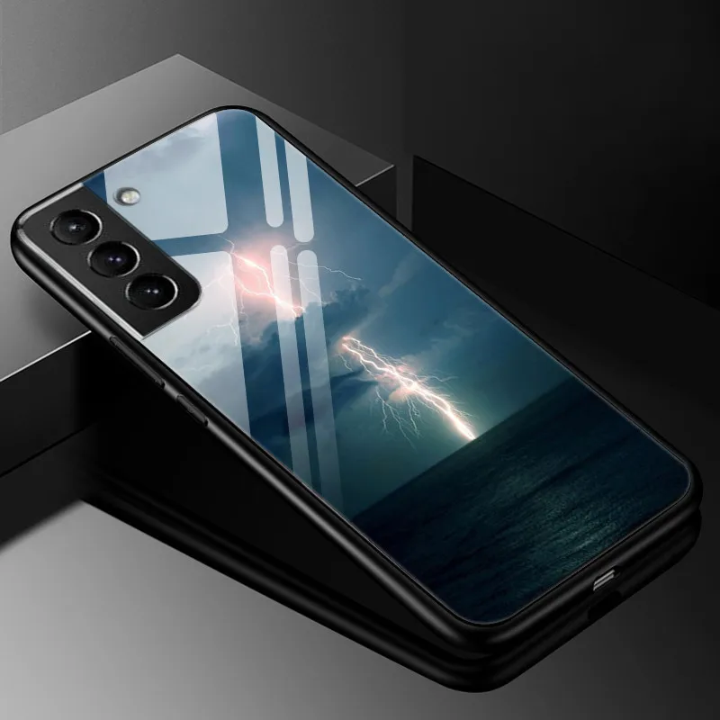 Luxury Tempered Glass Phone Case with Hard Back Bumper and Enhanced Protection