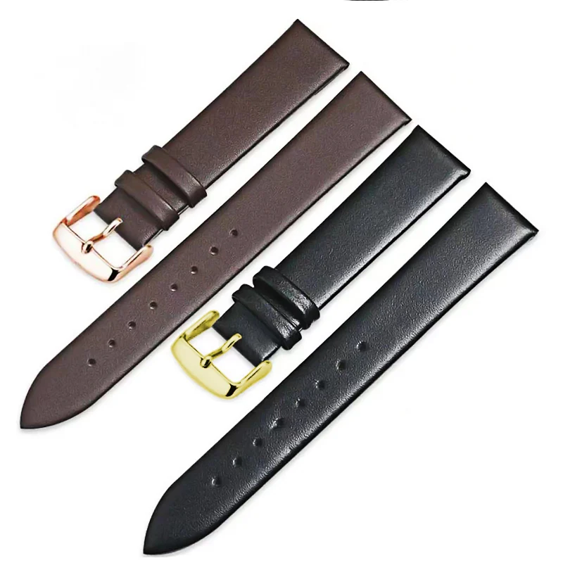 Elegant Thin Smooth Leather Watch Strap – Premium Quality