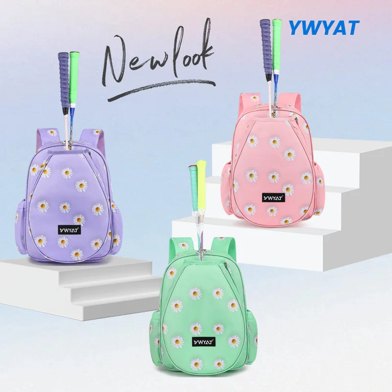 2024 New YWYAT Tennis Badminton Raquet Sports Bag Backpack Can Hold 2-3pcs Rackets Macaron Color Series Unisex 2