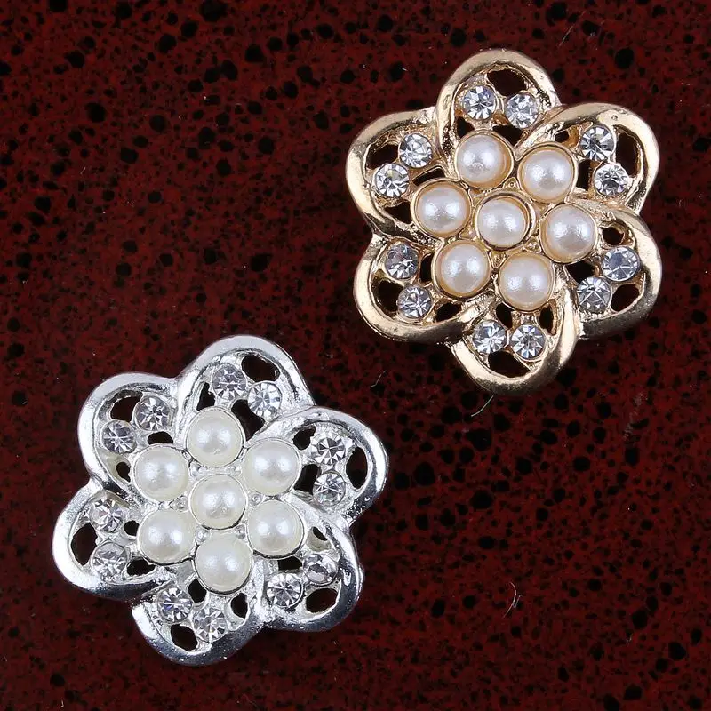 

Пуговица из сплава, 50 шт./лот, 20 мм, 2 цвета, для украшения волос