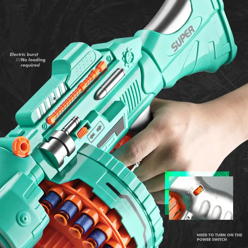 Children's Electric Continuous Shooting Gatling Toy Gun  Suction Cup Soft Bullet Gun  Explosion Nerfs gun BB Guns Gifts for Kids 3