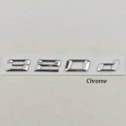 Matte Black 3D Car Letters Logo Emblem Sticker Rear Trunk Badge (320d Chrome)