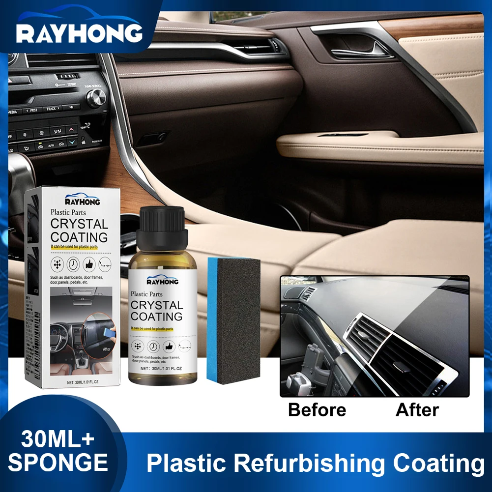 30ml Car Plastic Refurbished Plated Crystal Coating Agent Wax Panel Auto Interior Crystal Renovated Coating Car Care Supplies 2