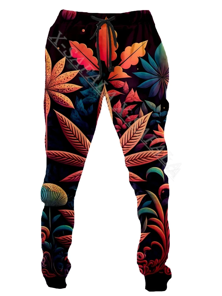 

Colorful Y2k Pants Man Sweatpants Art Leaf 3D Printed Casual Joggers Streetwear Men's Sportwear Autumn Loose Sports Trousers