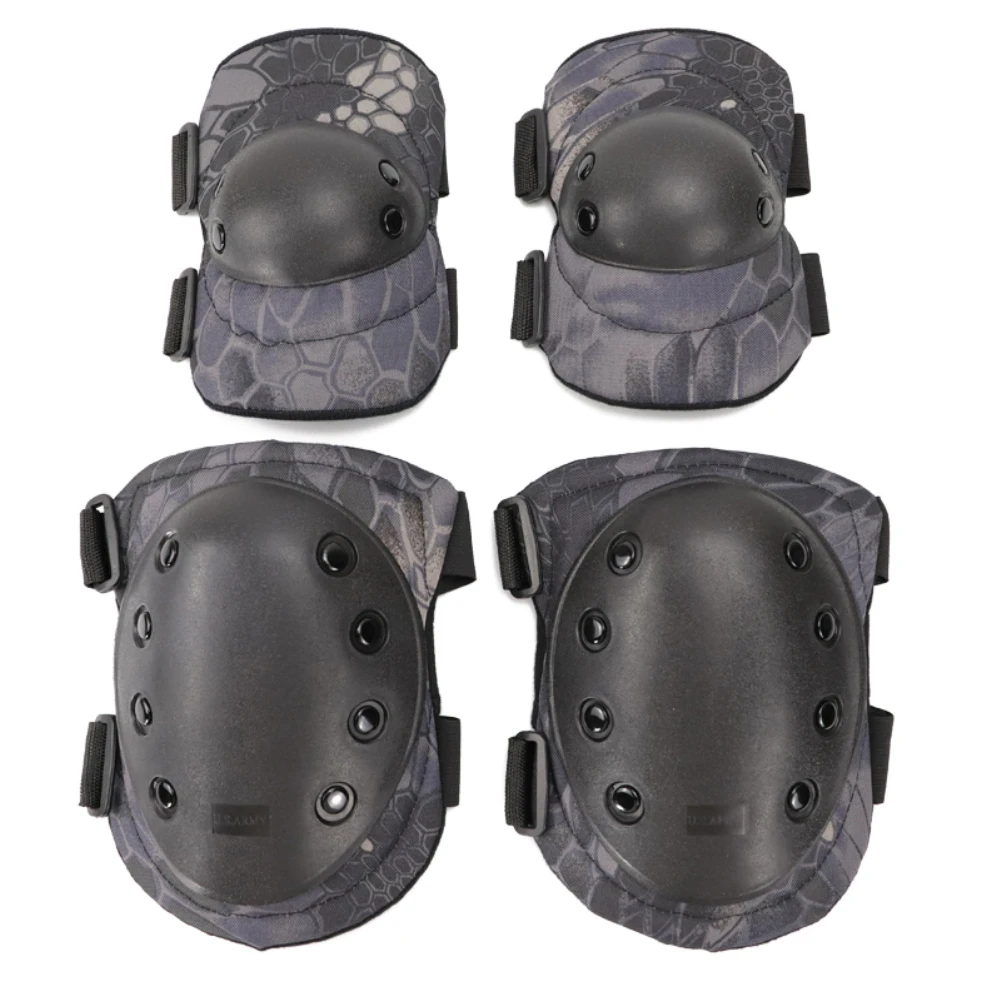 

Protective Knee Elbow Protector Pad Set Gear Sports Tactical Combat Military Army Green Camouflage Elbow Knee Pads for Adult