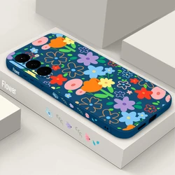 Flowers Floral Pattern Ultra Soft Phone Case - Vibrant Design Protective Cover - Galaxy S26+ (B425 Blue)