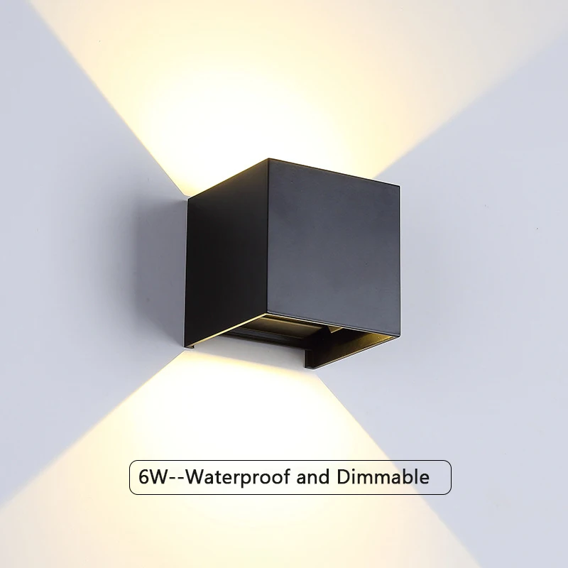 AC85-265VLED 6W Outdoor Wall Lamp IP65 Waterproof Wall Lamp Living Room Bedroom Porch Garden Indoor and Outdoor Decorative