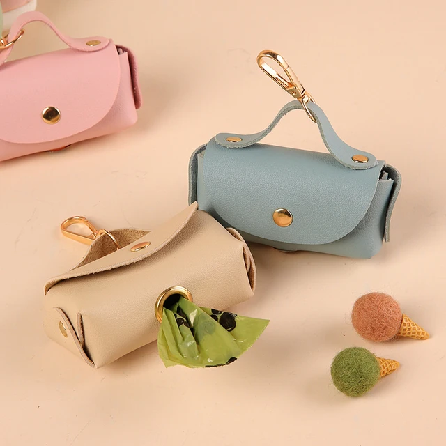 Stylish Pet Bag Holder Leather Pet Poop Bag Holder With Dispenser For Dog Bags Portable Dog Poop Bag Organizer Pet Supplies 3