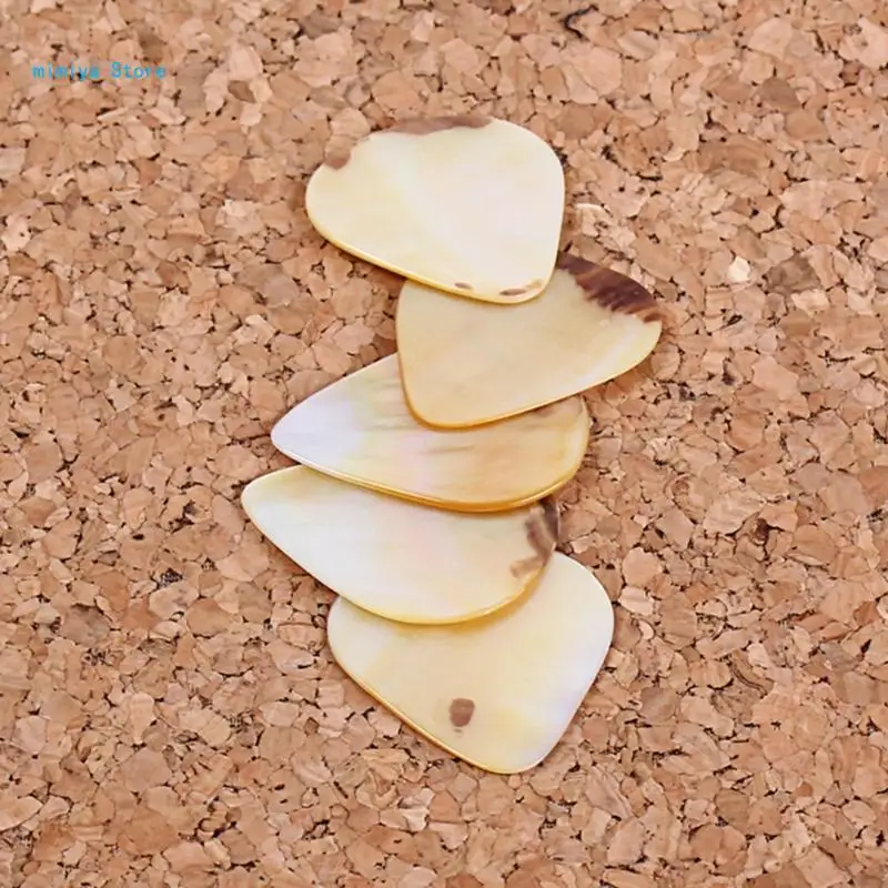 pipi 5PCS Professional Bass Guitar Picks Mediator Abalone Seashell Guitar Pick
