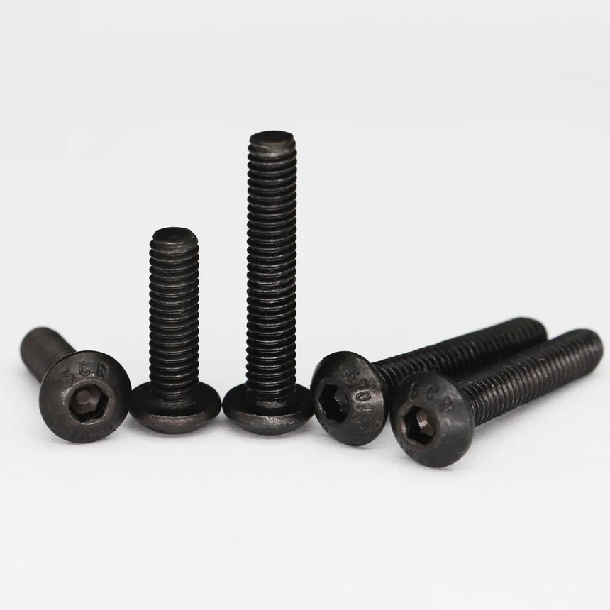 M3 M3*18/20/22/25/28/30/32/35/40/45/50 10.9 Grade Black Carbon Steel DIN7380 Pan Oval Round Button Head Hex Hexagon Socket Screw