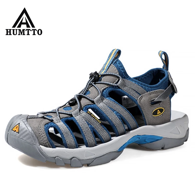 

HUMTTO Summer Breathable Men Sandals Outdoor Aqua Water Shoes Beach Sandals Men's Hiking Trekking Shoes Fishing Climbing Shoes