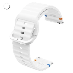 Premium Silicone Watch Band - 20mm/22mm Adjustable Strap, Universal Fit - 22MM (White)
