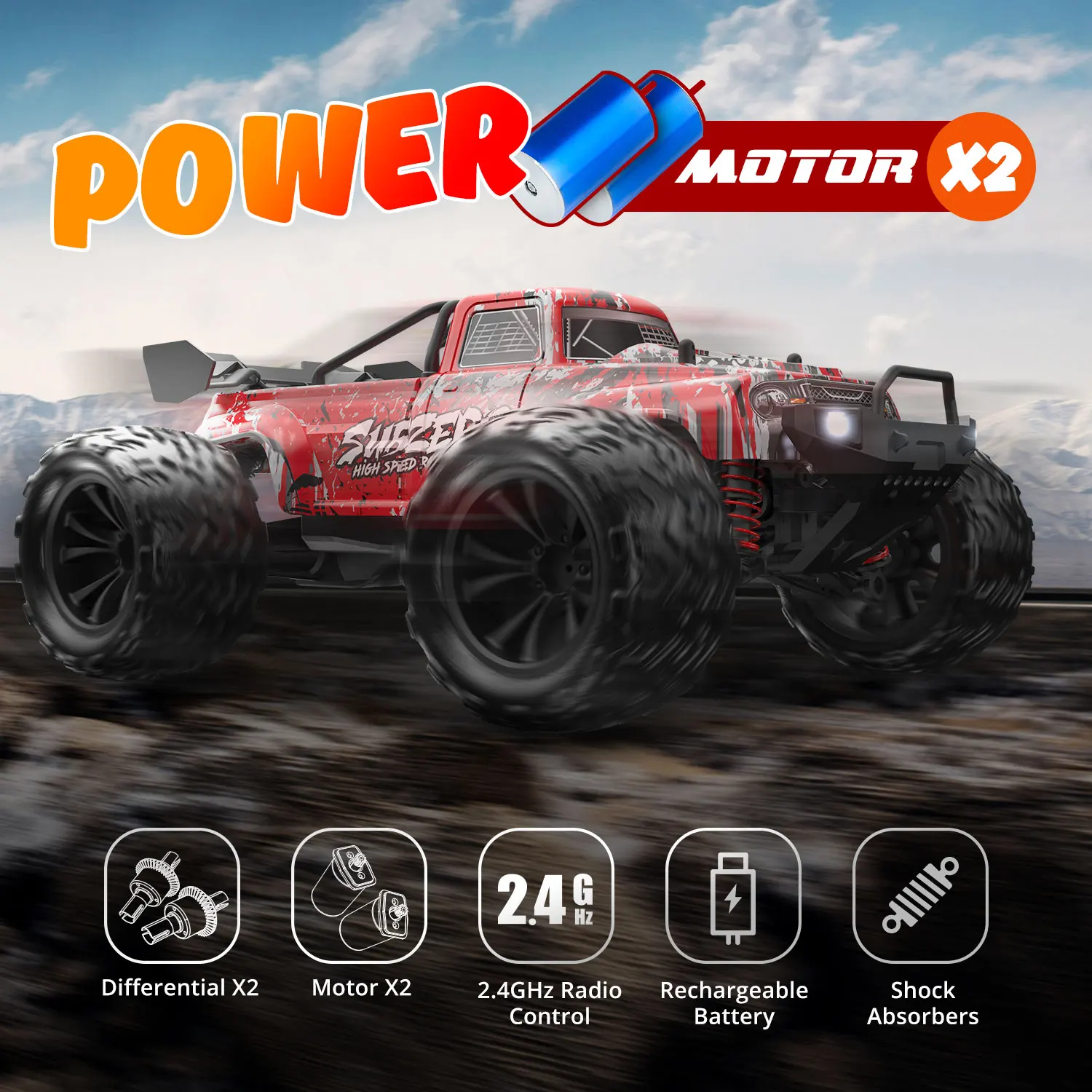 9500E 1:16 40KM/H Dual Motor 2.4G RC Drift Car 4WD Electric High Speed Racing Remote Control Off Road Car Toys for Kids Gift 3