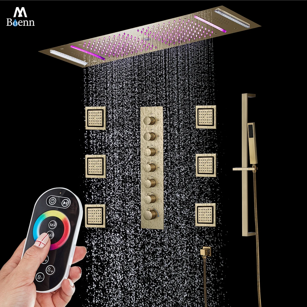 M Boenn Couple Shower Faucet Bathroom Emotional appeal Shower System Set Multifunction Household Smart Thermostatic Mixer Taps