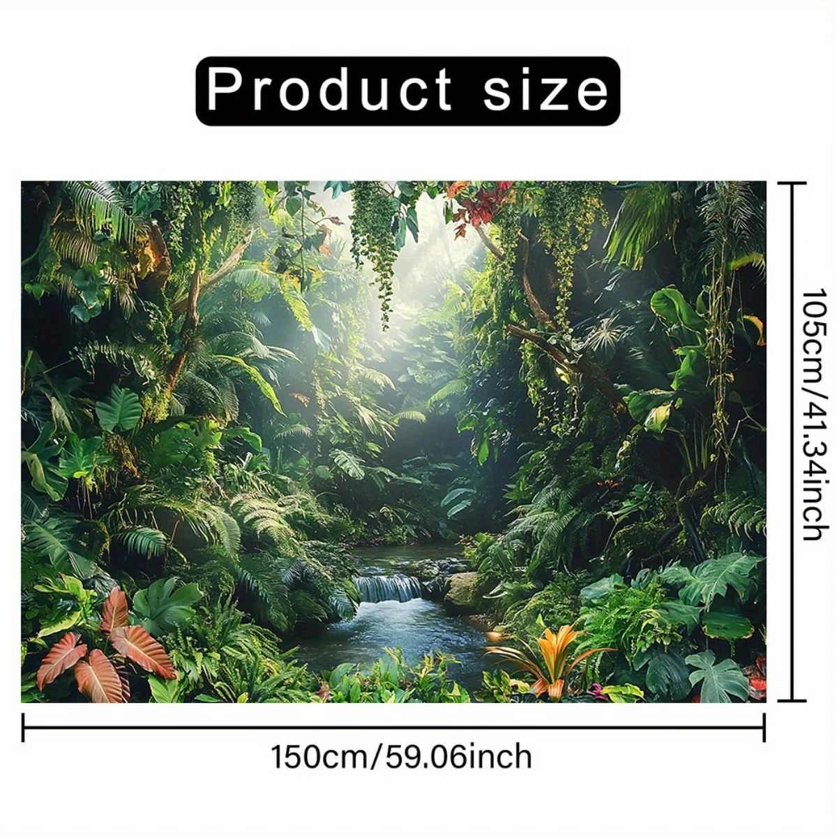 1 Stück Tropischer Regenwald-Hintergrundbanner – perfekt für Fotostudios, Partys, Geburtstage, Jubiläen und Festivals – Detail 2