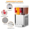 Commercial Beverage Dispenser, 2 Tanks 5.28 Gallon 20L Commercial Juice Dispenser, 10 Liter Per Tank, 280W Ice Drink Dispenser 4