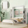 Murphy Bed, Wooden Wall Bed with Shelves,Murphy Bed, Which Easily Folds Into A Cabinet,Queen Bed Frames, Bedroom Furniture 3