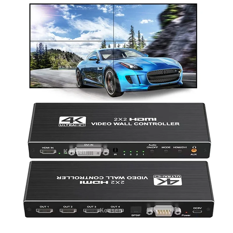 2x2 Video Wall Controller, Ingresso 4k/60 Hz Uscita 1080P Processore - Foto 14