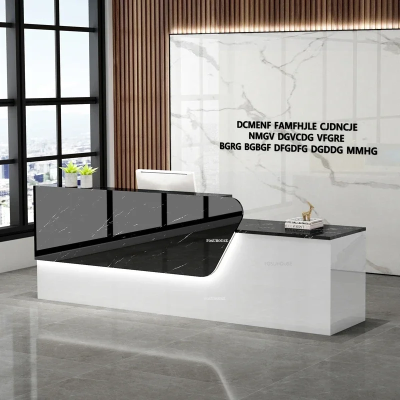 Light Luxury Reception Desks Office Front Desk Reception Counter Modern Commercial Small Office Furniture Hair Shop Bar Counter