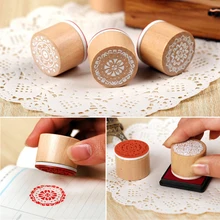 

Round Wooden Rubber Stamp Vintage Pattern Seal Lace Series Stamps For Card Making Scrapbooking Handmade Child DIY Crafts Toys
