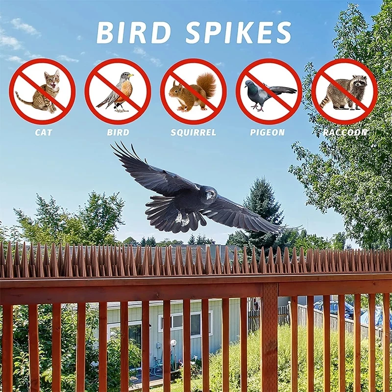 Bird Cat Spikes 30cm Plastic Pigeon Fence Spike Anti Bird Squirrel Thorn Burglar For Get Rid of Pigeons Scare Pest Control