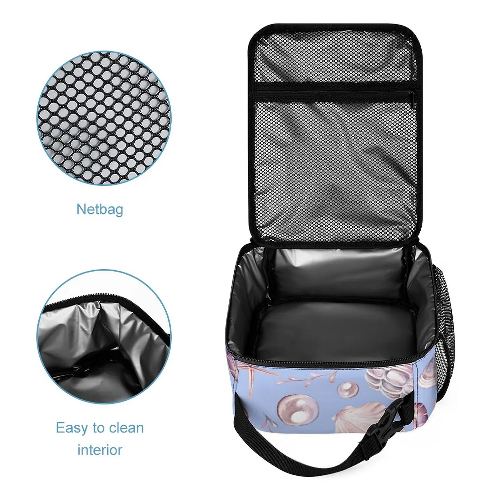 Travel Knapsack Print School Bag Backpack with Side Pockets Three-piece Set Book  Lunch Bag Large Capacity Mochila