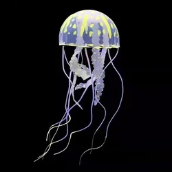 Vibrant Glowing Jellyfish Aquarium Decor Ornament (Yellow)