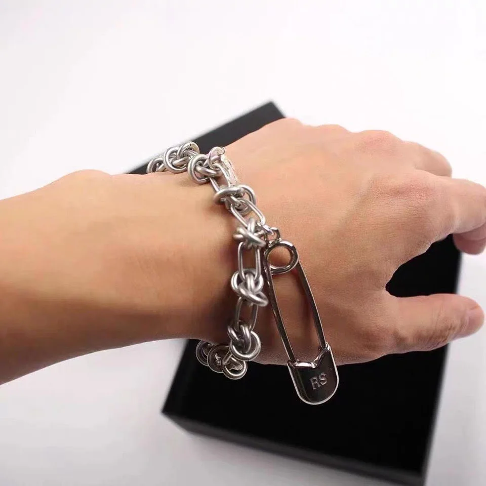 Fashion Stainless Steel Splicing Bracelet Cyberpunk Interlocking Bracelet Couple Jewelry Accessories For Friends Best Gift