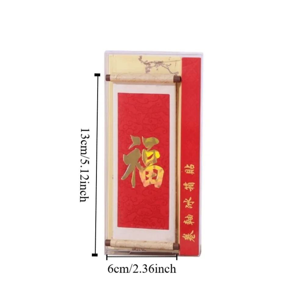 Wooden New Year Magnetic Sticker Traditional Blessing Chinese Style Refrigerator Magnets Festive Decoration