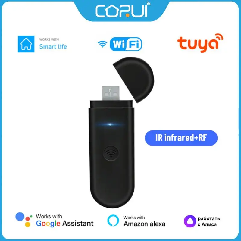 

CORUI Tuya WIFI Smart Remote Control IR RF433 Rotate USB Controller For Air Conditioner Curtain Alexa Google Home Voice Control