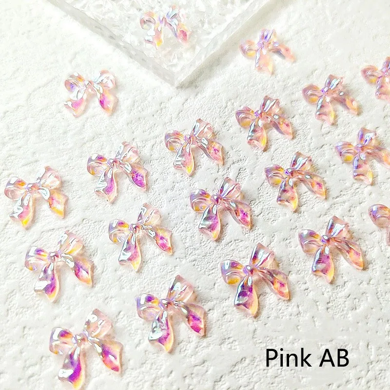 오로라 AB 11x1mm 송진 활 매듭 네일 아트 장식, 라인석 DIY 투명 매니큐어 디자인 액세서리, 30 개, 100 개