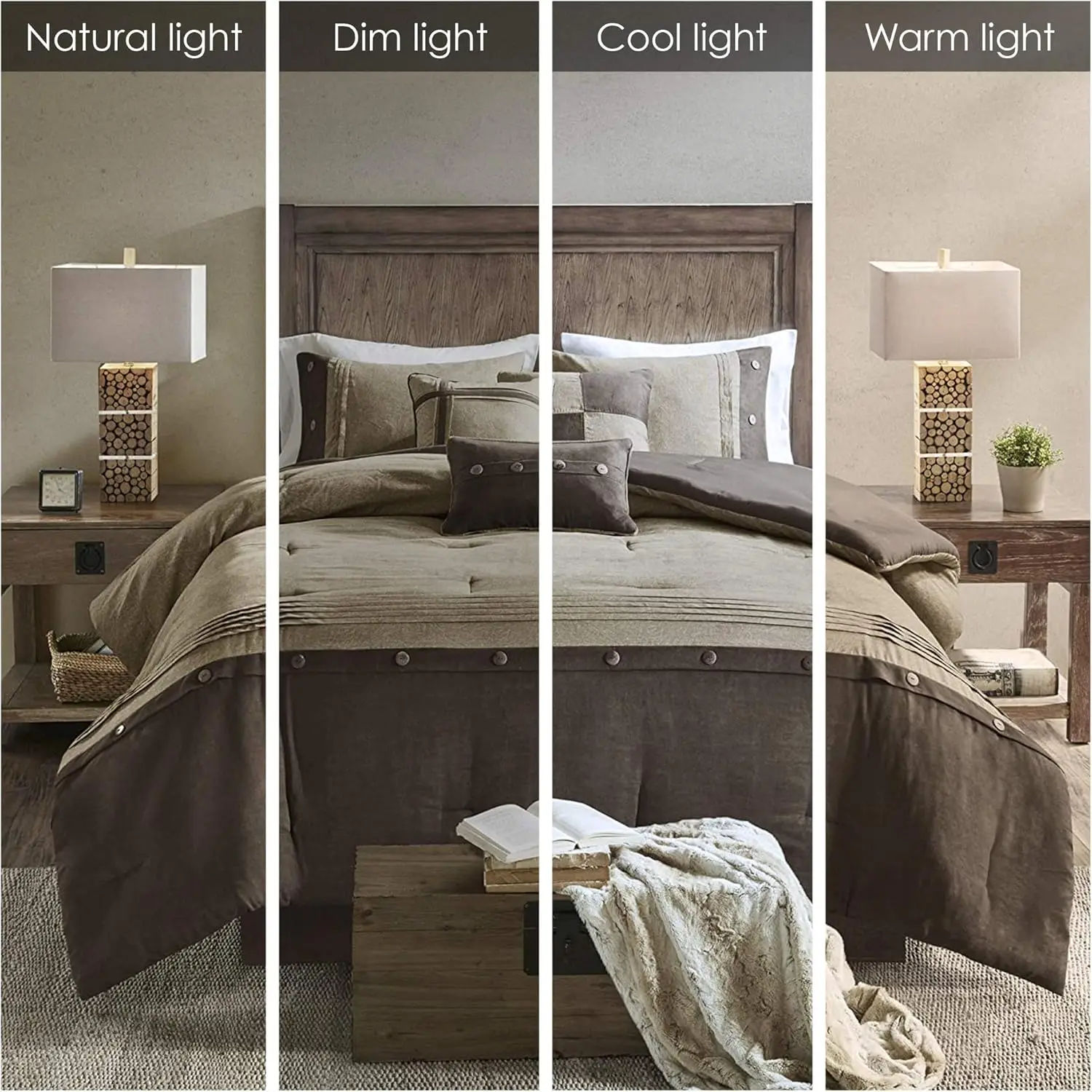 Park Boone Cozy Comforter Set, Faux Suede, Deluxe Hotel Styling All Season Down Alternative Bedding Matching Shams, Decorative P