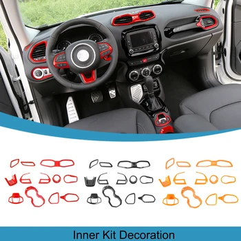 자동차 내부 키트 풀 세트 장식 커버 스티커, 지프 레니게이드 2016 2017 2018 2019 2020 2021 2022 2023 인테리어 액세서리