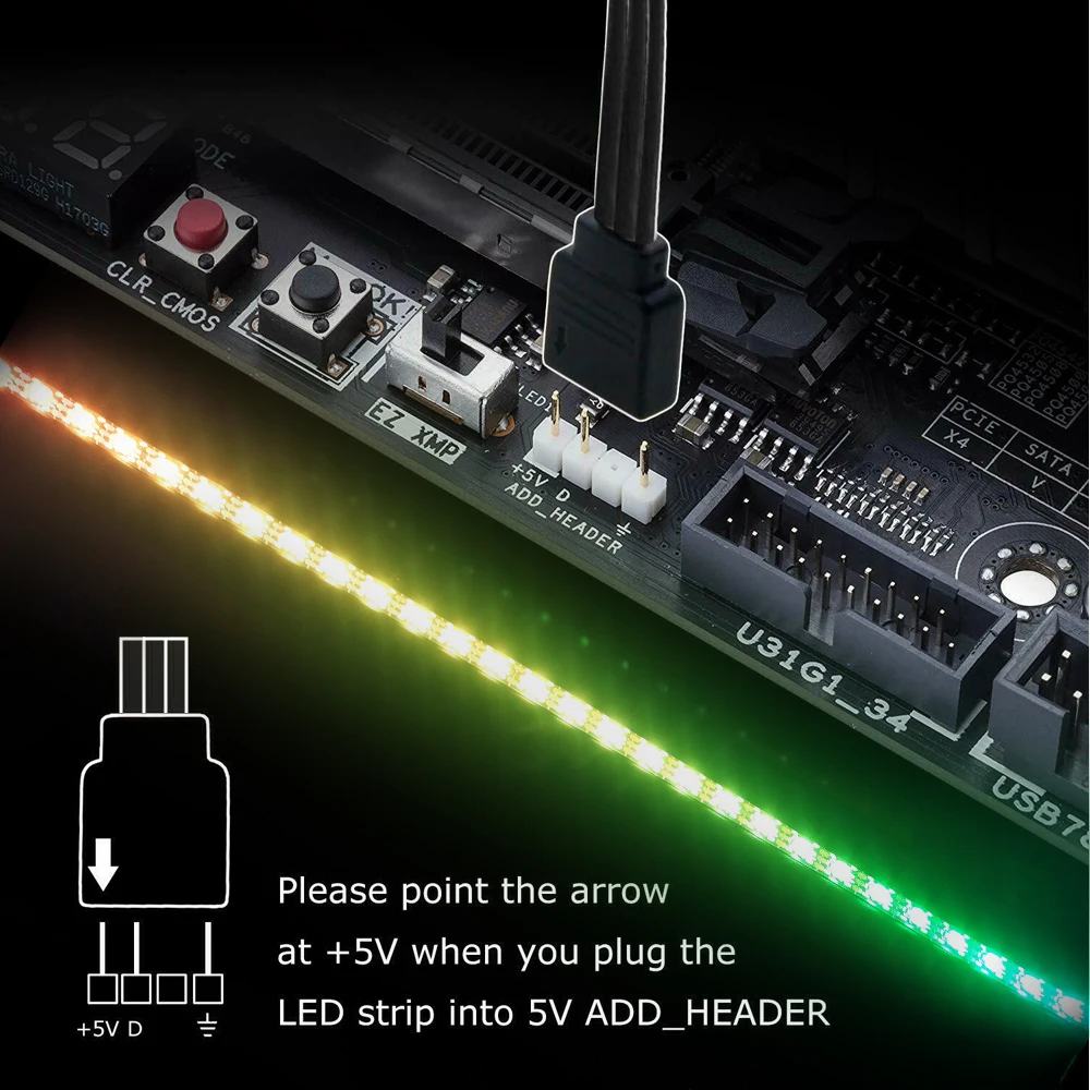 รูปสินค้า แถบไฟ LED ARGB ปรับสีได้ ตกแต่ง PC