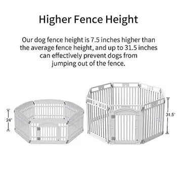 Foldable Pet Playpen with Door 6-Panel Small Dog Fence Easy Assemble Indoor Outdoor 3