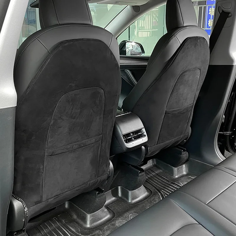Premium Suede Seat Back Anti-Kick Protector Mats - Full Coverage