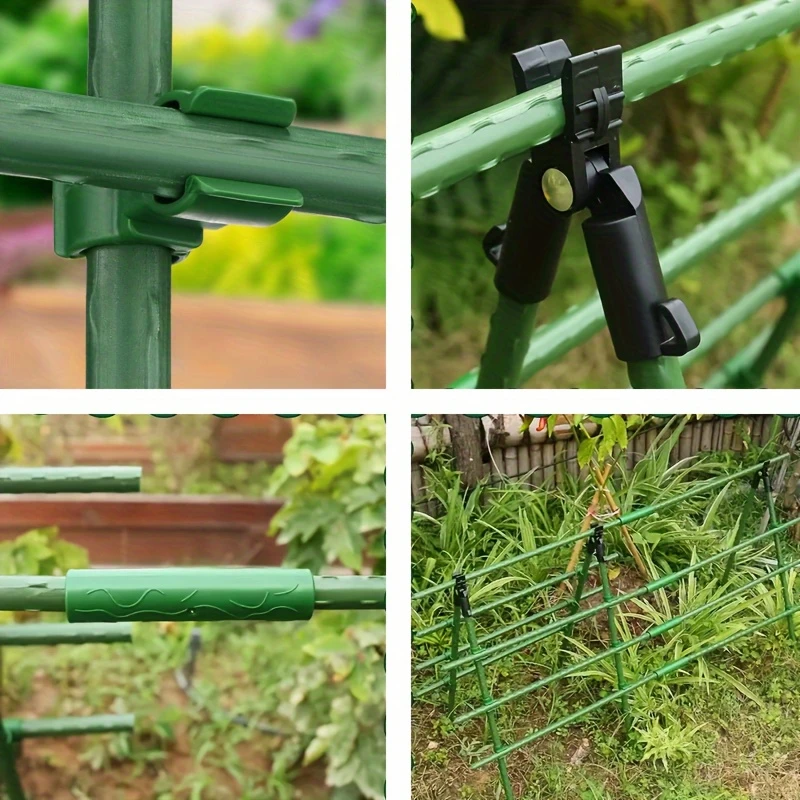 25Pcs 11mm Adjustable Plant Trellis Connector Clip Plastic Plant Connector Stake Clip For Stakes Connecting Tubes Supports