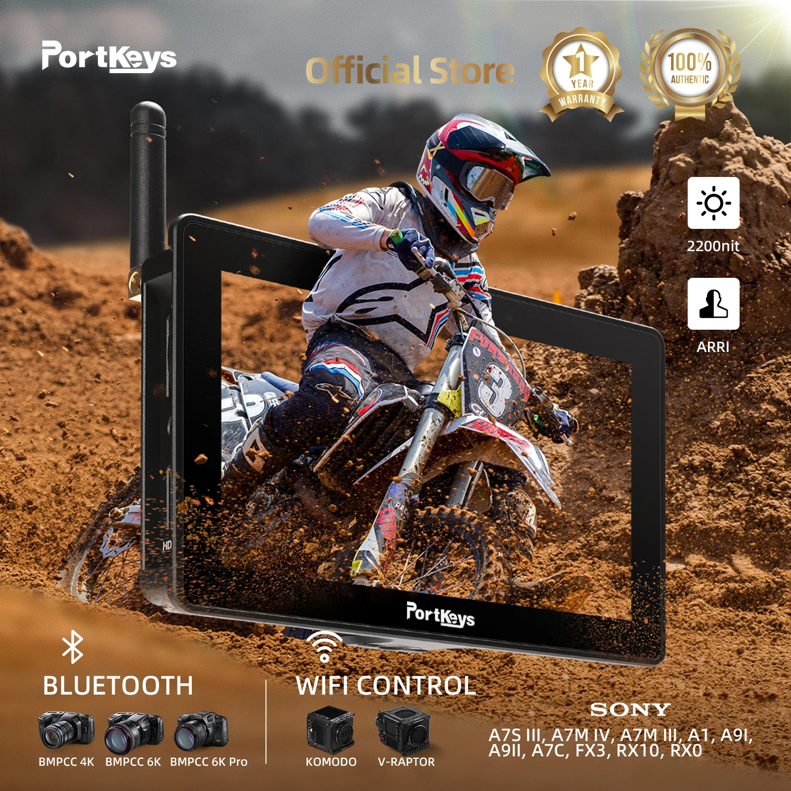 Portkeys BM7 II DS/BM5III WR/BM5 WR Camera Live Monitor Dual Screen Wireless Control Camera Monitor Suitable for RED/Sony