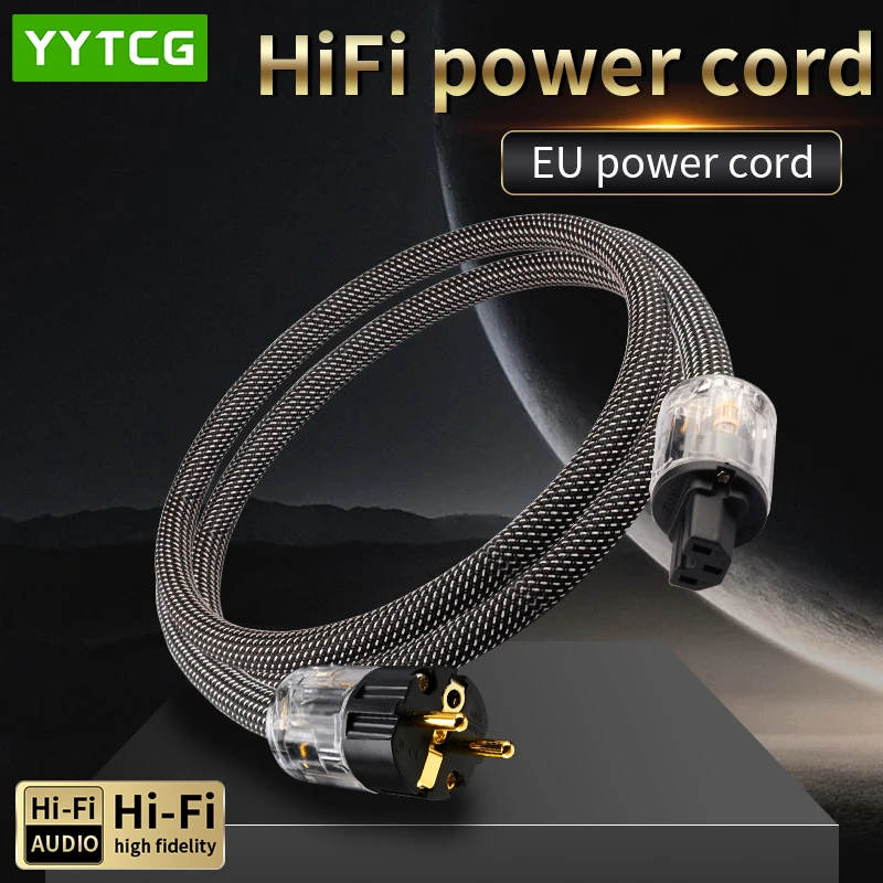 YYTCG HIFI Power Cord OFC Cable EU/US Series Connection for Audio Power Amplifier Filter