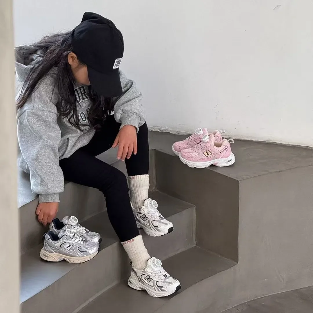 الأطفال ربيع 2025 نمط جديد أحذية رياضية الدورية زر...