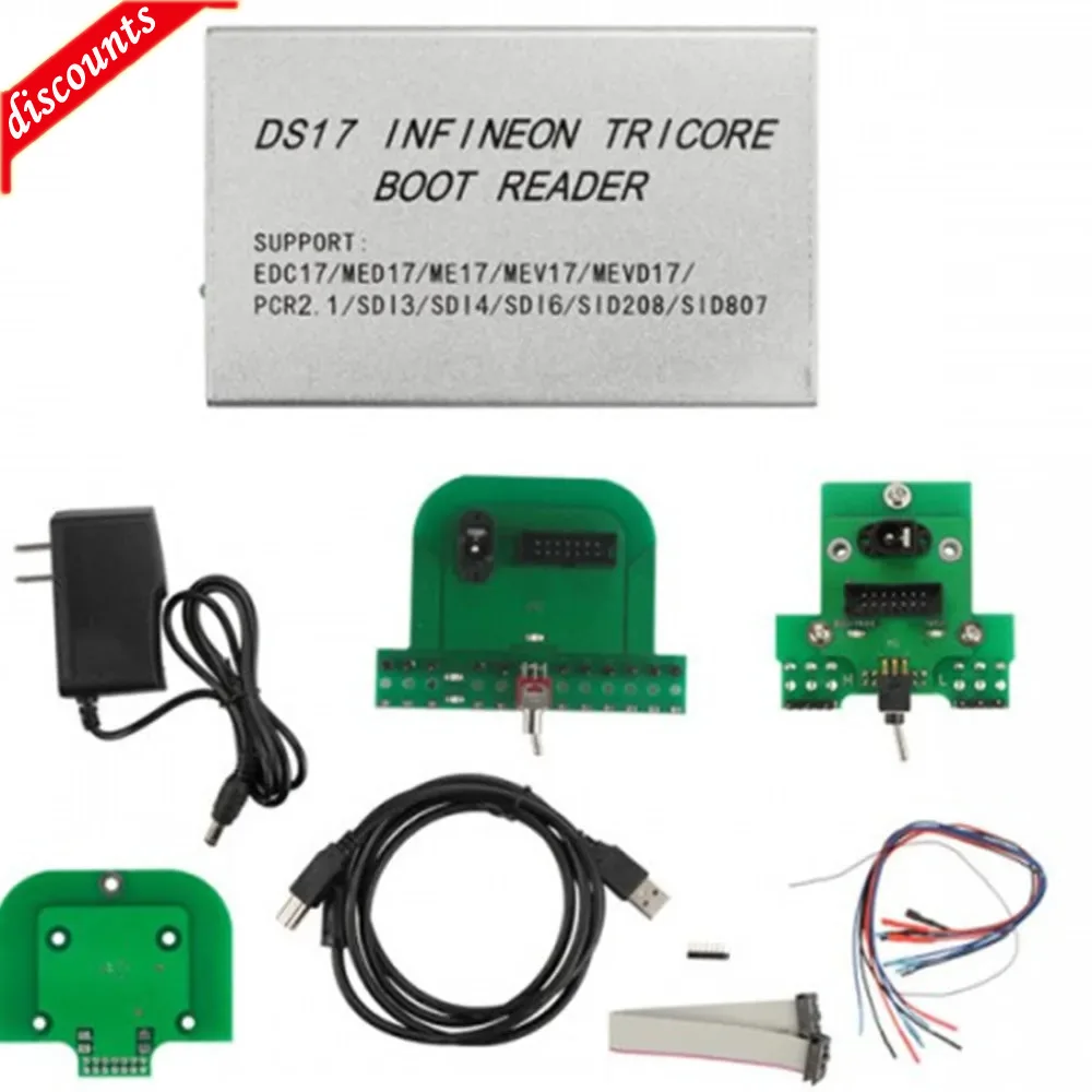

ECU Программатор DS17 Infin-eon, трехцветный, для EDC17/MED17/ME17/MEV17/MEVD17/PCF2.1/SD13/SD14/SD16/SID208/SID807