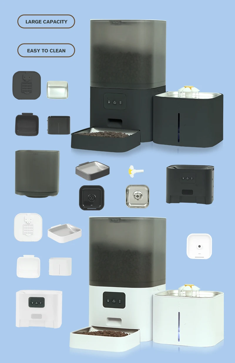 Smart Automatic Pet Feeder And Water Fountain With Wifi App Control_voghion.com
