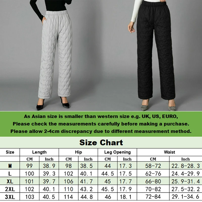 2025Women Winter Down Cotton Pants Large Size Thicked Thermal Quilted Cotton Trousers Middle Aged Elderly Mama Warm Pants M-3XL 6