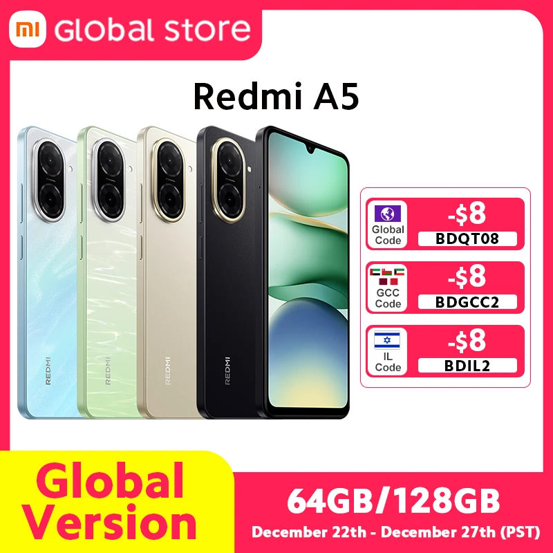 Global Version Xiaomi Redmi A5 Smartphone UNISOC T7250 CPU 6.88