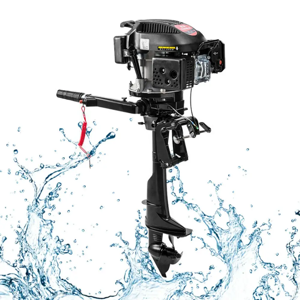 Outboard Motor 6HP Single Cylinder Air Cooling System Hand Pull Engine 4 Stroke Fishing Boat Engine