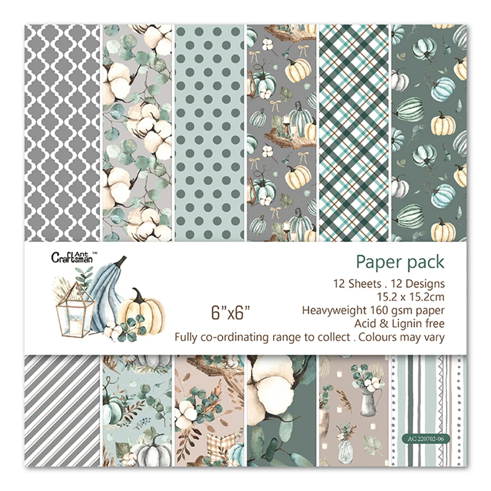 6 Inch 12 Sheets Christmas Hand Account Background Paper