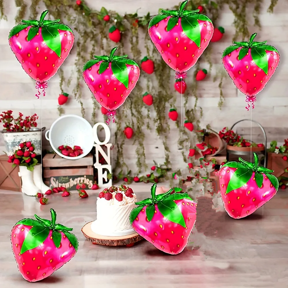 131pcs Kit Guirlande De Ballon Fraise, Kit Arc De Ballons Fraise Rose Et Rouge Grands Ballon Gonflable Fraise Ballon Latex Avec Ruban & Points De Colle Pour Anniversaire Baby Shower Mariage