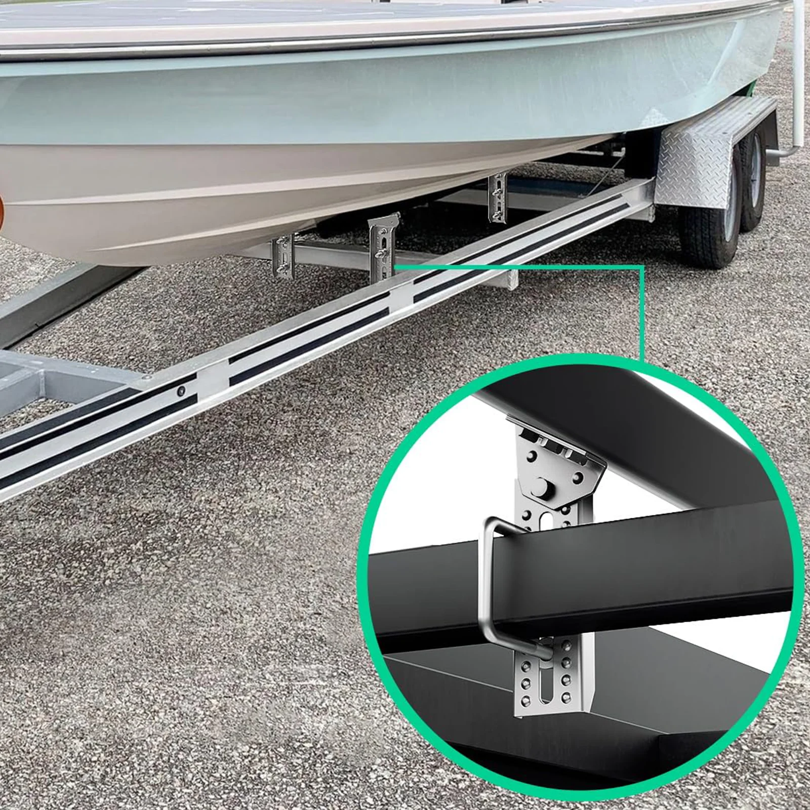 Bootsanhänger Beam Bootsanhänger Doppelhalterung 4 Stück 8" verzinktes drehbares oberes Halterungsset – Detail 7