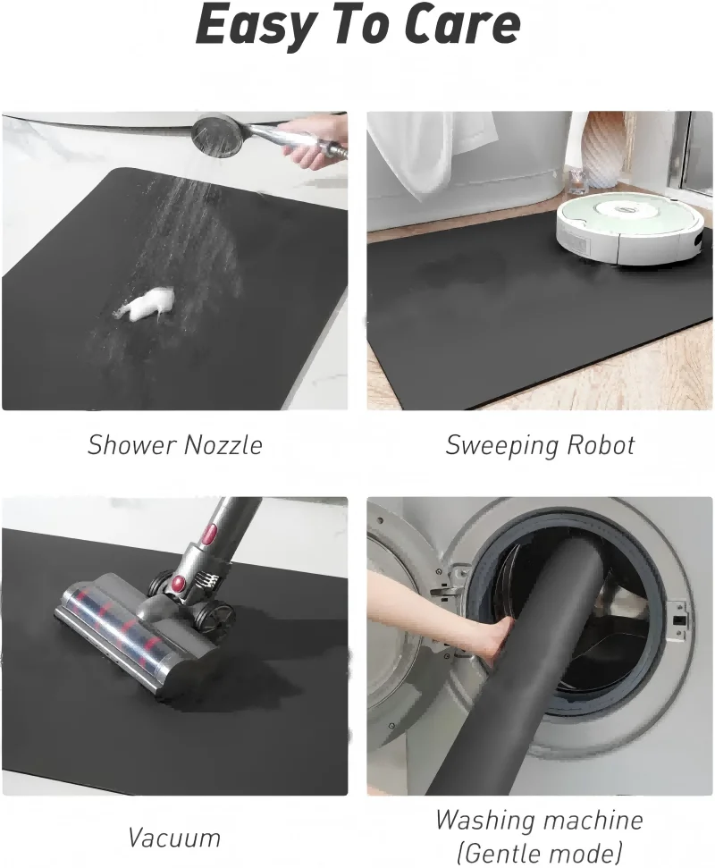 VIKAMA Home Water-Absorbent Foot Mat, Kitchen Diatomaceous Earth, Anti-Slip, Easy to Maintain, Industrial Style, Trendy