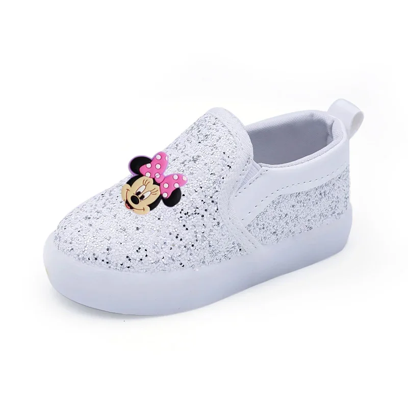Disney Mickey mouse casual shoes 2021autumn new bright lights boys girls luminous sequin shoes LED flash children's shoes 4